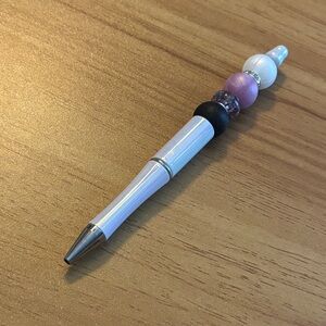 Iridescent Beaded Pen with Black Accents